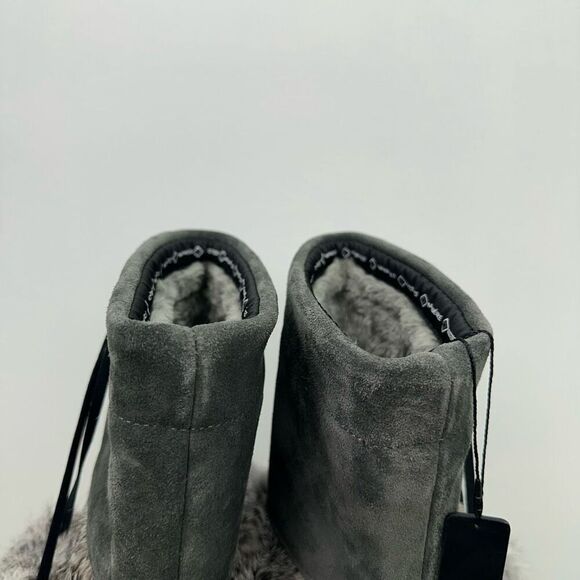 Manitobah Muk Luks Snowy Owl Charcoal Grey Suede Leather Waterproof Boot - Picture 12 of 13